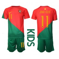 Portugal Joao Felix #11 Hjemme Trøje Børn VM 2022 Kortærmet (+ Korte bukser)